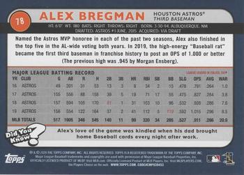 2020 Topps Big League - Orange #78 Alex Bregman Back