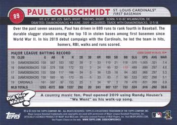 2020 Topps Big League - Orange #89 Paul Goldschmidt Back