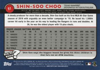 2020 Topps Big League - Orange #91 Shin-Soo Choo Back