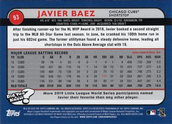 2020 Topps Big League - Orange #93 Javier Baez Back