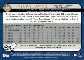 2020 Topps Big League - Orange #99 Nicky Lopez Back