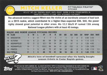 2020 Topps Big League - Orange #104 Mitch Keller Back