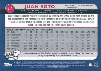 2020 Topps Big League - Orange #111 Juan Soto Back