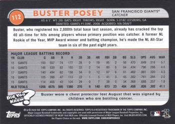 2020 Topps Big League - Orange #112 Buster Posey Back