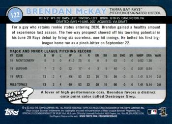 2020 Topps Big League - Orange #122 Brendan McKay Back
