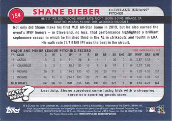2020 Topps Big League - Orange #154 Shane Bieber Back