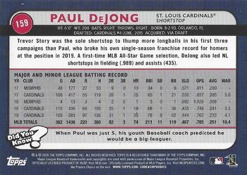 2020 Topps Big League - Orange #159 Paul DeJong Back