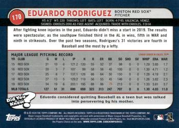 2020 Topps Big League - Orange #170 Eduardo Rodriguez Back