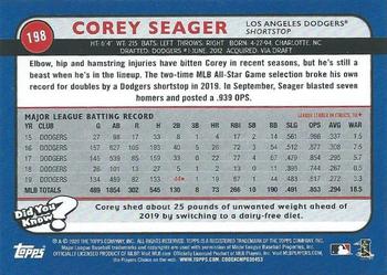 2020 Topps Big League - Orange #198 Corey Seager Back