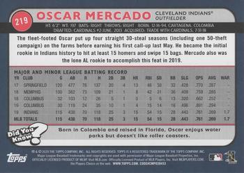 2020 Topps Big League - Orange #219 Oscar Mercado Back