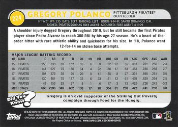 2020 Topps Big League - Orange #224 Gregory Polanco Back