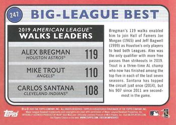 2020 Topps Big League - Orange #247 Carlos Santana / Mike Trout / Alex Bregman Back