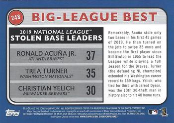 2020 Topps Big League - Orange #248 Christian Yelich / Trea Turner / Ronald Acuña Jr. Back