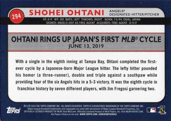 2020 Topps Big League - Orange #294 Shohei Ohtani Back