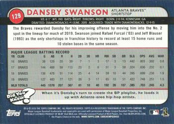 2020 Topps Big League - Rainbow Foil #129 Dansby Swanson Back
