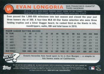 2020 Topps Big League - Black and White #64 Evan Longoria Back