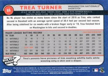2020 Topps Big League - Black and White #86 Trea Turner Back