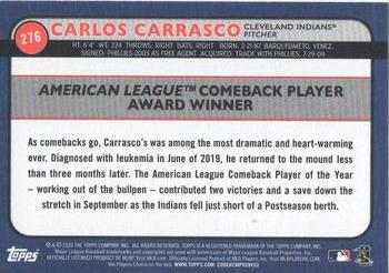 2020 Topps Big League - Black and White #276 Carlos Carrasco Back