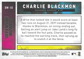 2020 Topps Big League - Defensive Wizards #DW-10 Charlie Blackmon Back