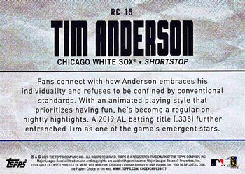 2020 Topps Big League - Roll Call #RC-15 Tim Anderson Back