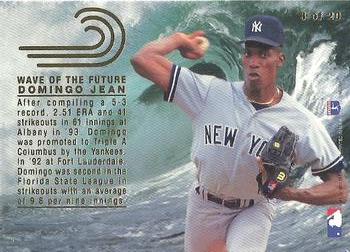 1993 Flair - Wave of the Future #8 Domingo Jean  Back