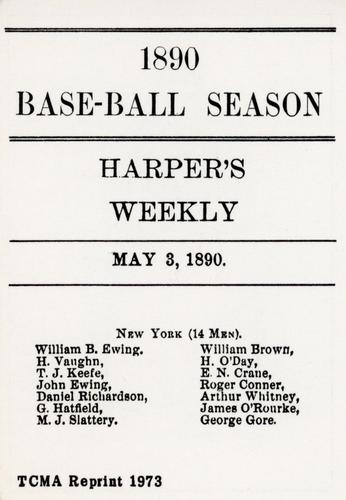 1973 TCMA 1890 Harper's Weekly Base-Ball Season of 1890 #NNO Roger Connor Back