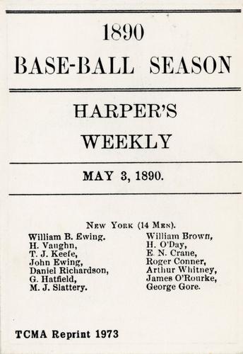 1973 TCMA 1890 Harper's Weekly Base-Ball Season of 1890 #NNO Ed Crane Back