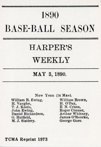 1973 TCMA 1890 Harper's Weekly Base-Ball Season of 1890 #NNO Buck Ewing Back