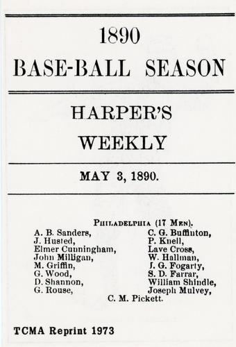 1973 TCMA 1890 Harper's Weekly Base-Ball Season of 1890 #NNO Bill Hallman Back