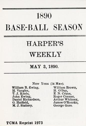 1973 TCMA 1890 Harper's Weekly Base-Ball Season of 1890 #NNO Tim Keefe Back