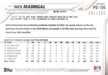 2020 Topps Pro Debut - Blue #PD-156 Nick Madrigal Back