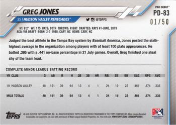 2020 Topps Pro Debut - Gold #PD-83 Greg Jones Back