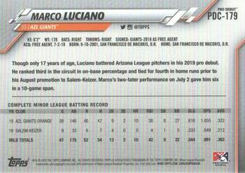 2020 Topps Pro Debut - Chrome #PDC-179 Marco Luciano Back