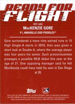 2020 Topps Pro Debut - Ready for Flight #RFF-MG MacKenzie Gore Back