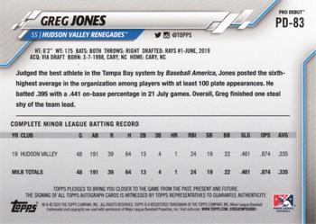 2020 Topps Pro Debut - Autographs #PD-83 Greg Jones Back