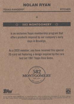 2019-20 Topps 582 Montgomery Club Set 4 #4 Nolan Ryan Back