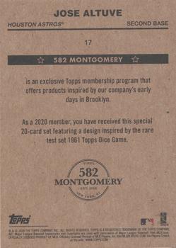 2019-20 Topps 582 Montgomery Club Set 4 #17 Jose Altuve Back