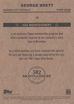 2019-20 Topps 582 Montgomery Club Set 4 #18 George Brett Back