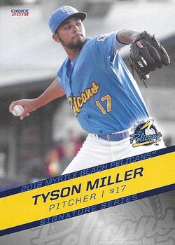 2018 Choice Myrtle Beach Pelicans #14 Tyson Miller Front