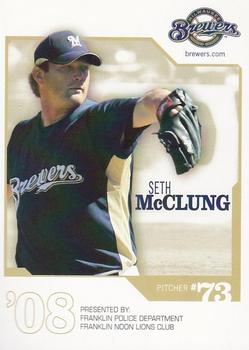 2008 Milwaukee Brewers Police - Franklin Police Department, Franklin Noon Lions Club #NNO Seth McClung Front