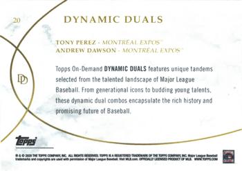 2020 Topps On-Demand Set 9: Dynamic Duals #20 Tony Perez / Andre Dawson Back