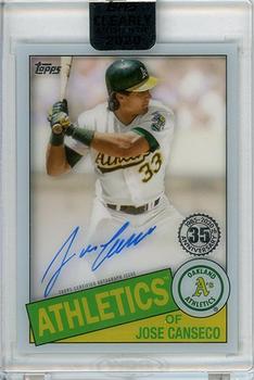 2020 Topps Clearly Authentic - 1985 Topps Baseball Autographs #TBA-JCA Jose Canseco Front