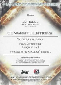 2020 Topps Pro Debut - Future Cornerstones Autographs #FCA-JA Jo Adell Back