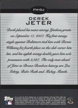 2008 Finest - Finest Moments #FM-DJ Derek Jeter Back