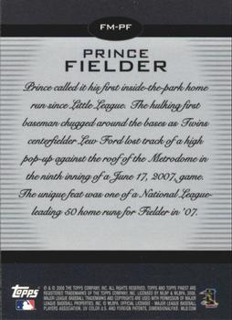 2008 Finest - Finest Moments #FM-PF Prince Fielder Back