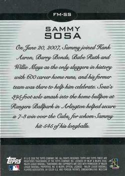 2008 Finest - Finest Moments #FM-SS Sammy Sosa Back