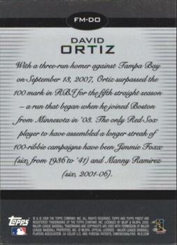 2008 Finest - Finest Moments Refractors #FM-DO David Ortiz Back