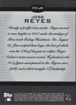 2008 Finest - Finest Moments Refractors #FM-JR Jose Reyes Back