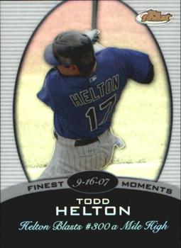 2008 Finest - Finest Moments Refractors #FM-TOH Todd Helton Front