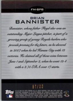 2008 Finest - Finest Moments Refractors Black #FM-BPB Brian Bannister Back